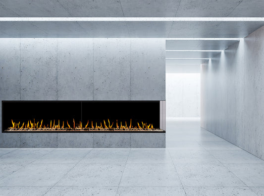 Large Right Corner - Modern Liner Fireplace