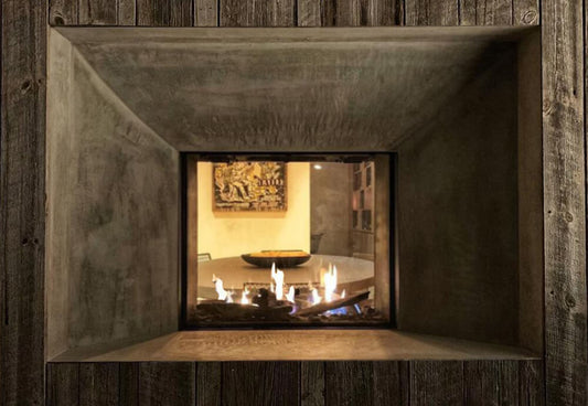 Modern See Through Fireplace