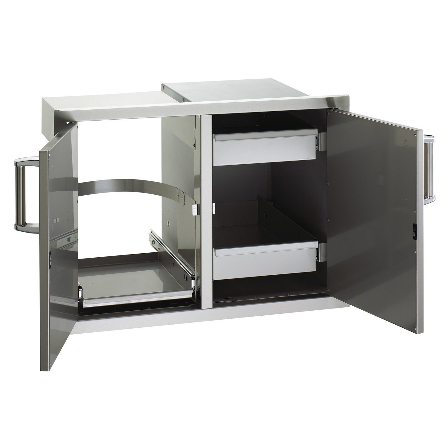Double Doors with Trash Tray & Dual Drawers