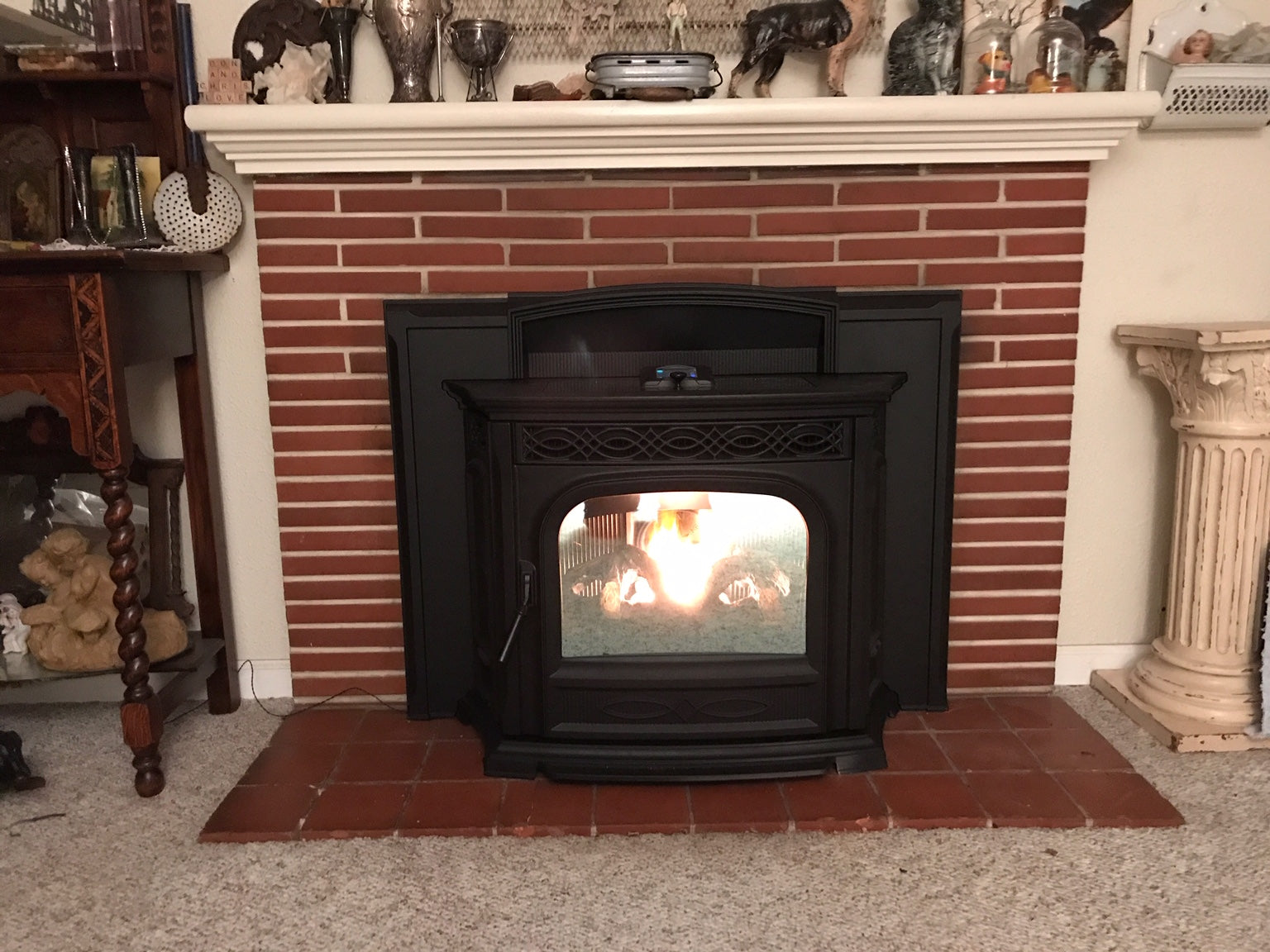 Harman Accentra 52i Pellet Insert in Masonry Fireplace — Roseville