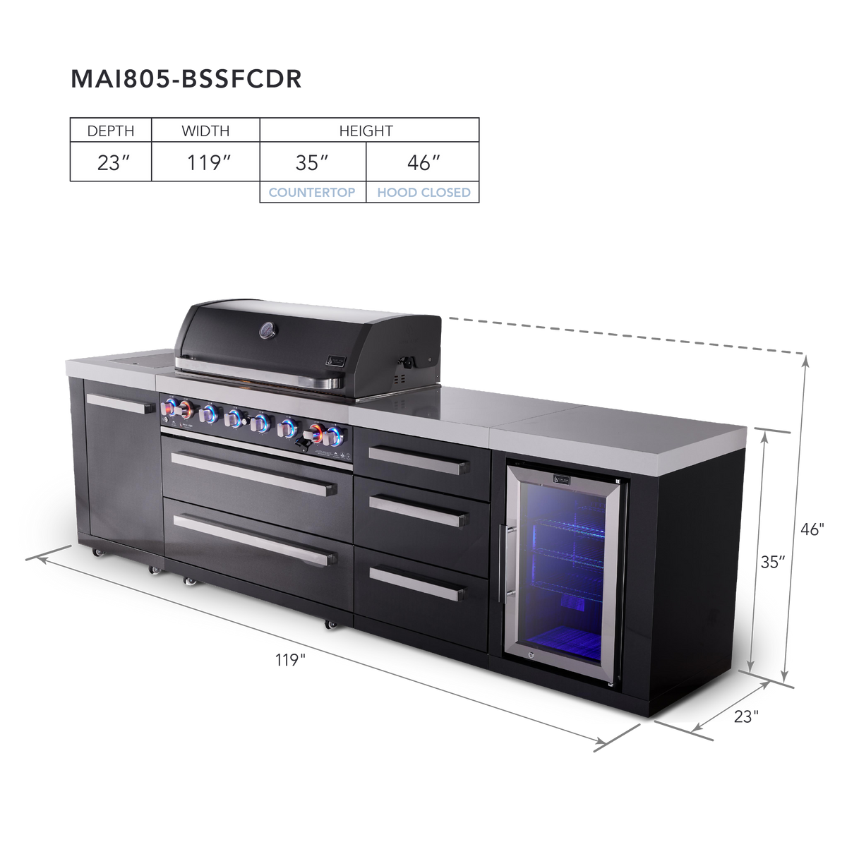 Mont Alpi MAi805-BSSFCDR dimensions