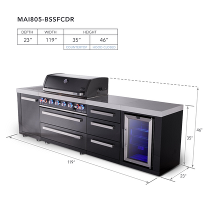Mont Alpi MAi805-BSSFCDR dimensions