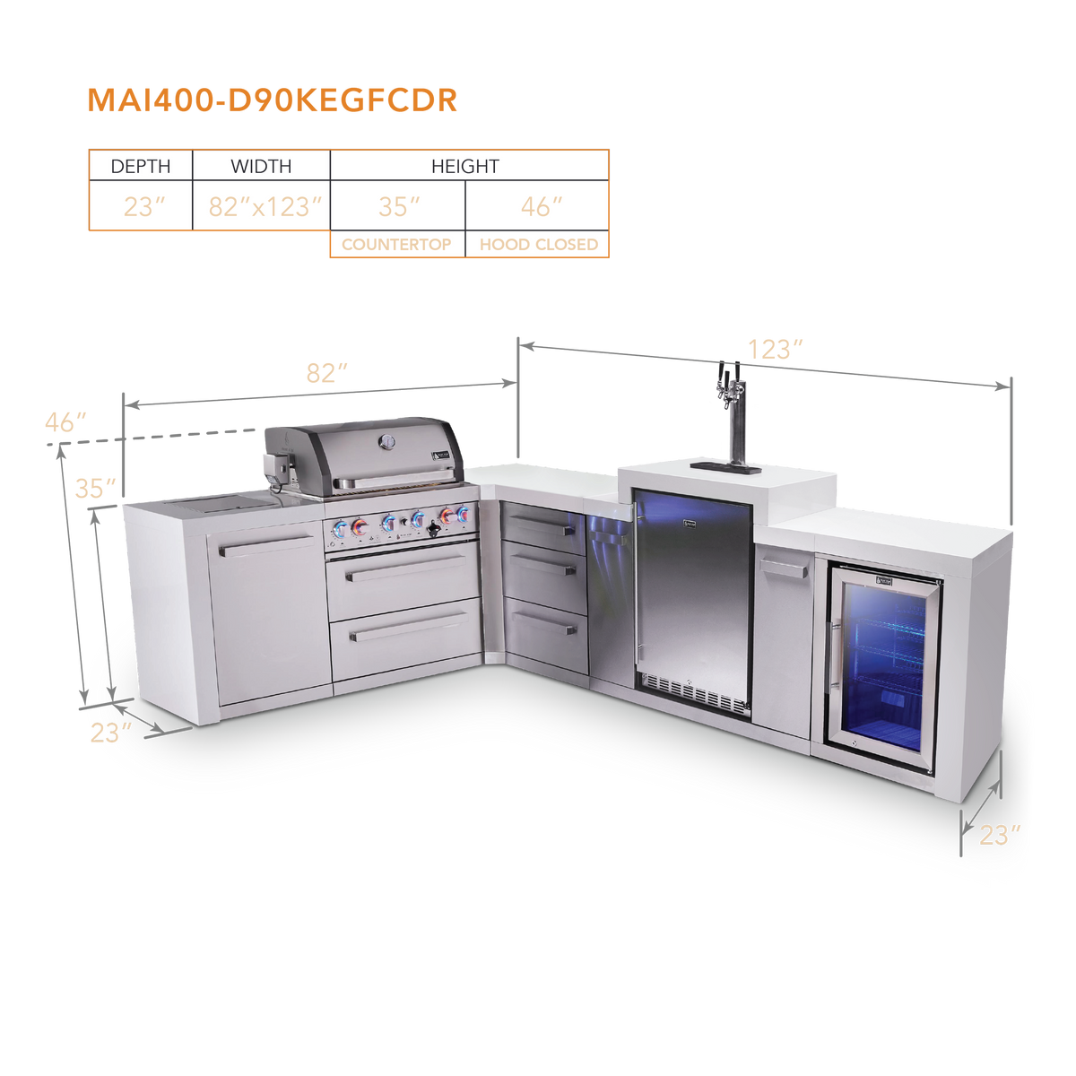 Mont Alpi MAi400-D90KEGFCDR dimensions