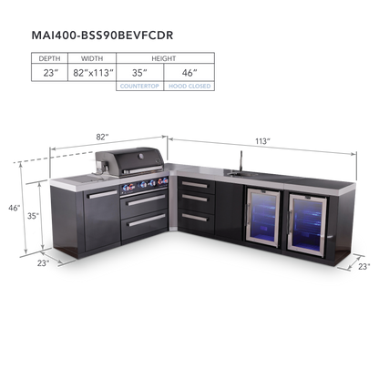 Mont Alpi MAi400-BSS90BEVFCDR dimensions