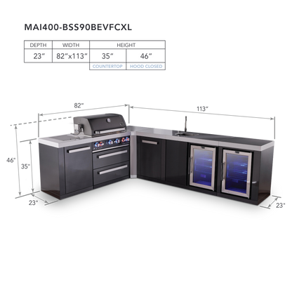 Mont Alpi MAi400-BSS90BEVFCXL dimensions