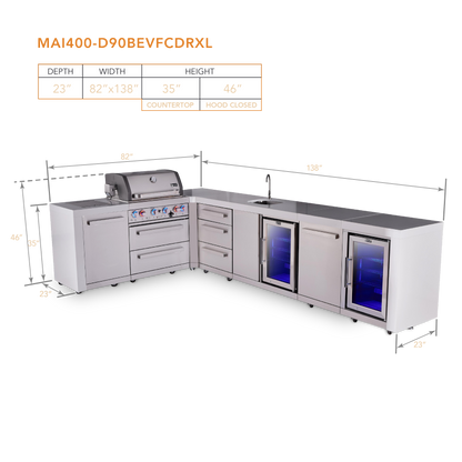 Mont Alpi MAi400-D90BEVFCDRXL dimensions