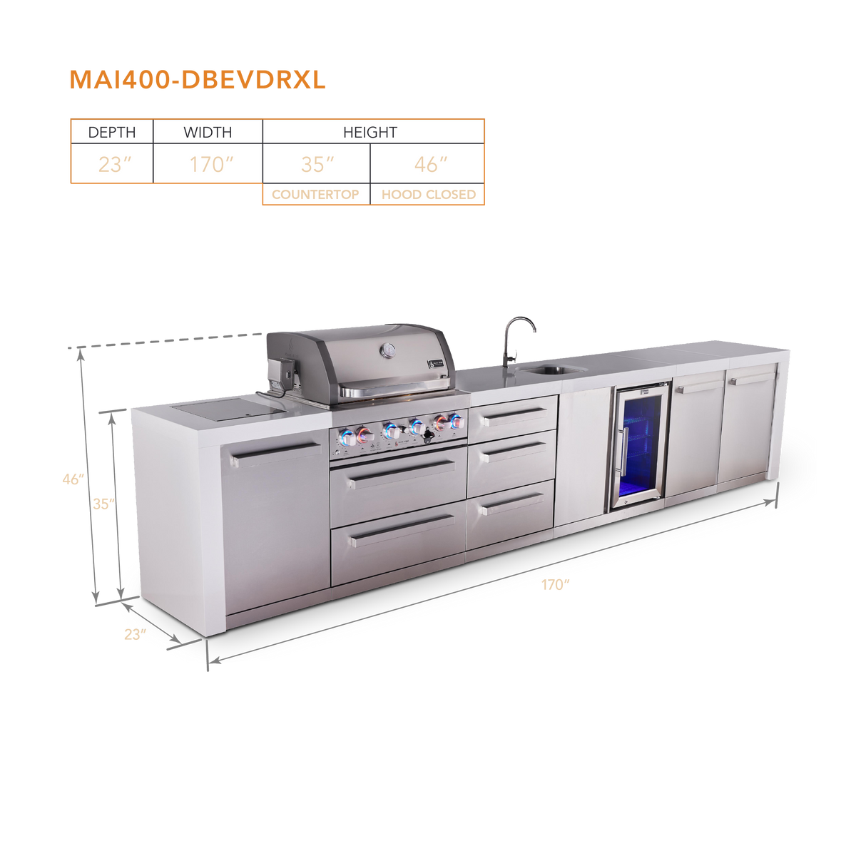 Mont Alpi MAi400-DBEVDRXL dimensions