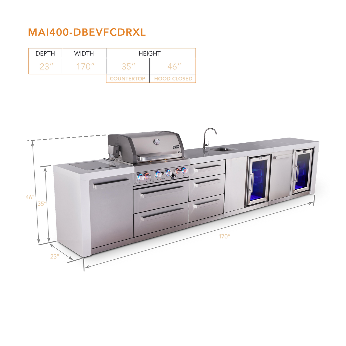Mont Alpi MAi400-DBEVFCDRXL dimensions