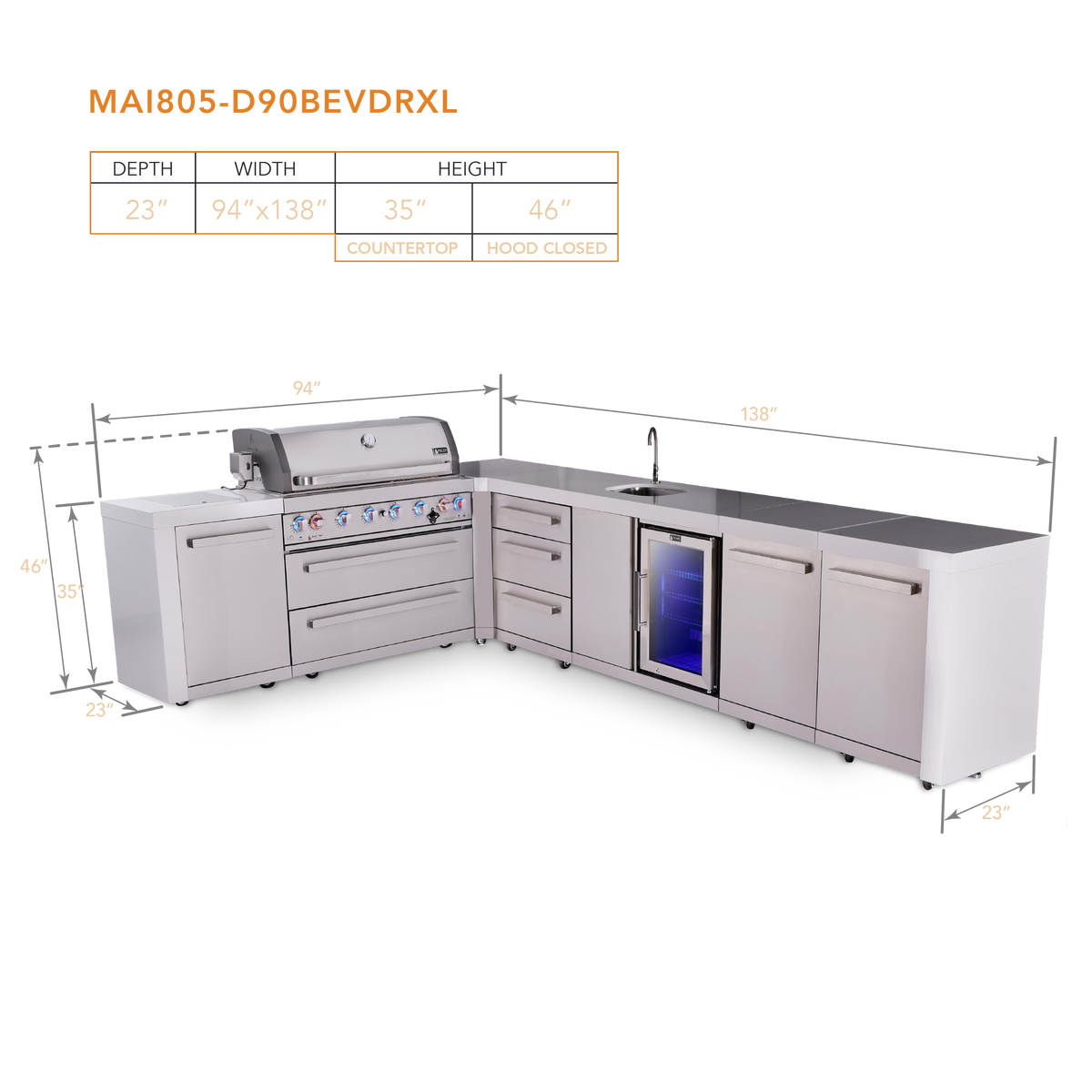 Mont Alpi MAi805-D90BEVDRXL dimensions