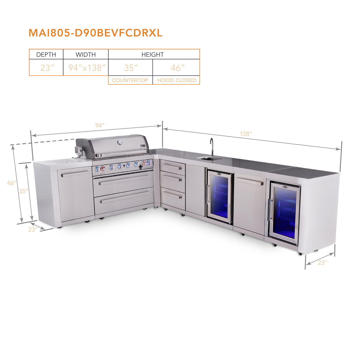 Mont Alpi MAi805-D90BEVFCDRXL dimensions