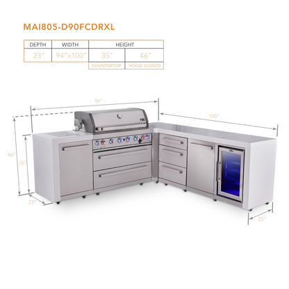 Mont Alpi MAi805-D90FCDRXL dimensions