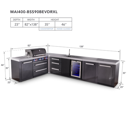 Mont Alpi MAi400-BSS90BEVDRXL dimensions