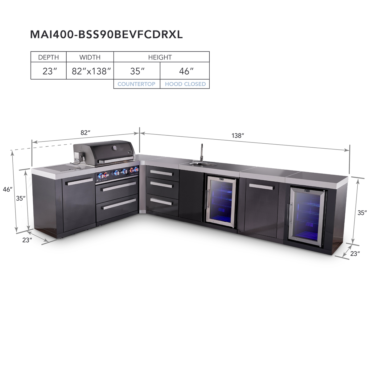 Mont Alpi MAi400-BSS90BEVFCDRXL dimensions