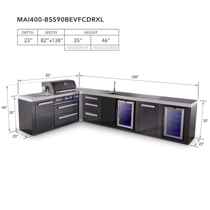 Mont Alpi MAi400-BSS90BEVFCDRXL dimensions