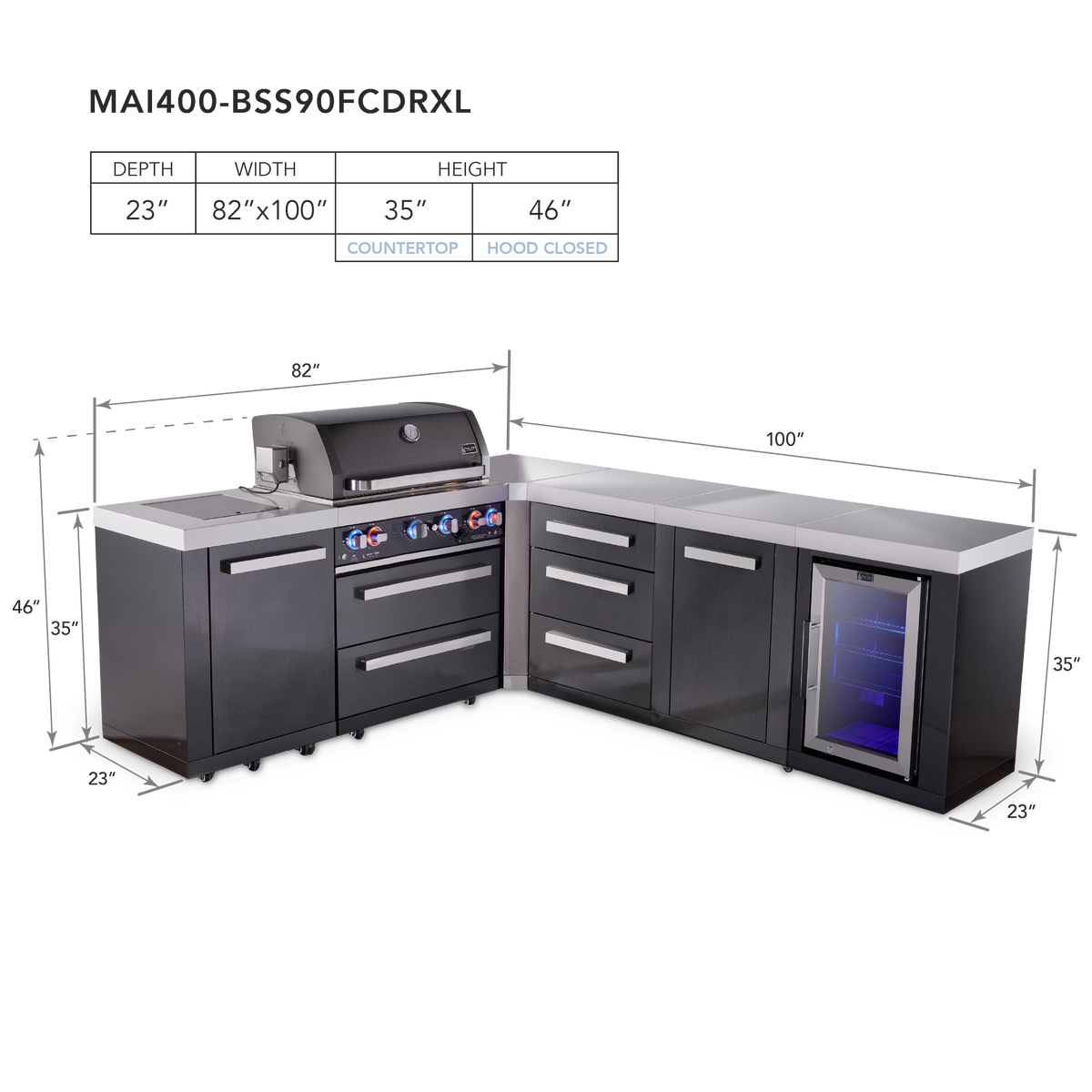 Mont Alpi MAi400-BSS90FCDRXL dimensions