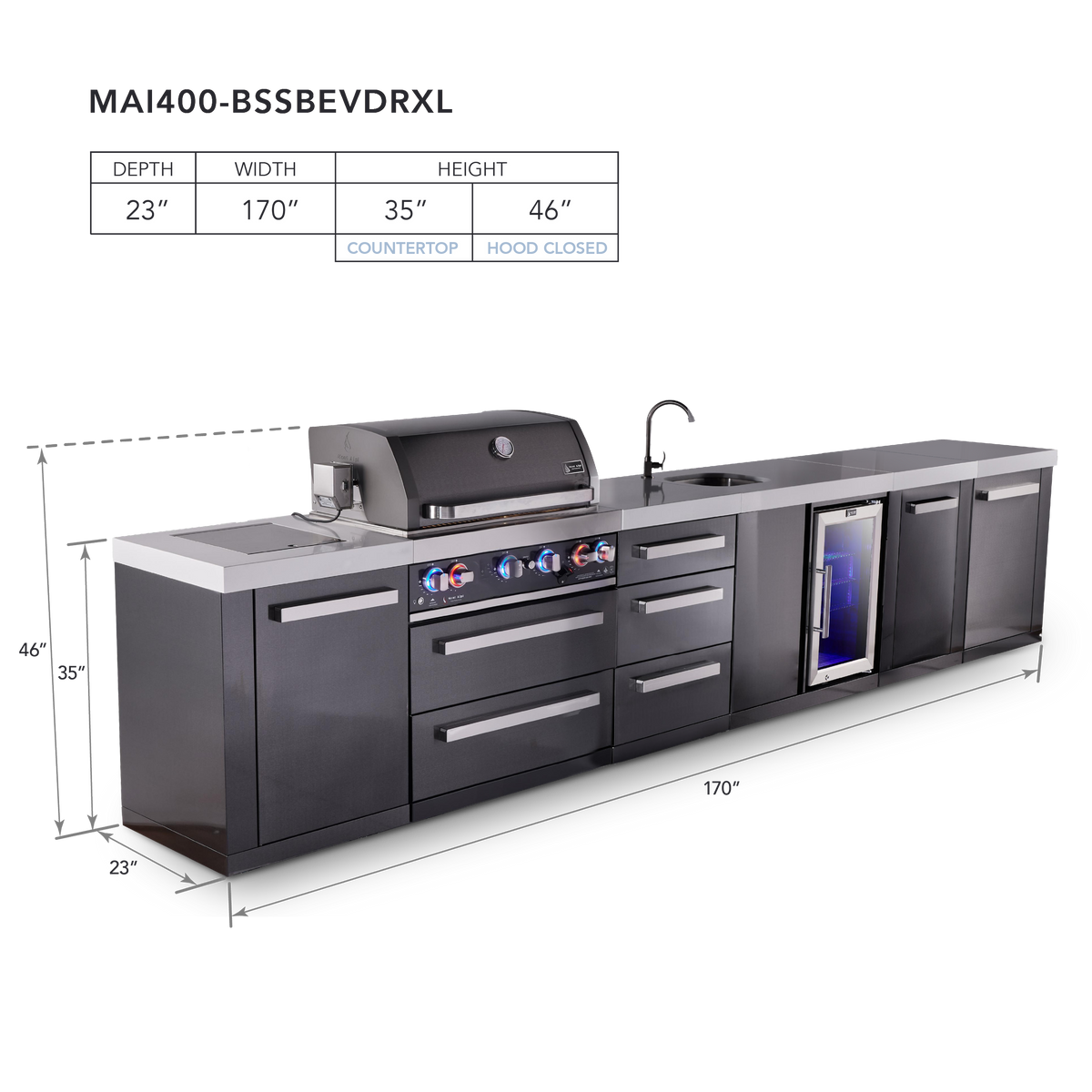 Mont Alpi MAi400-BSSBEVDRXL dimensions