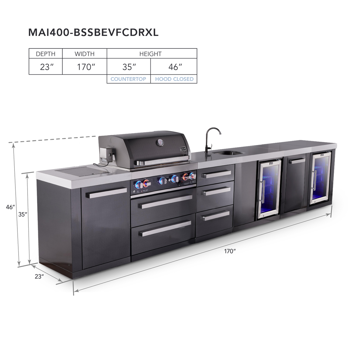 Mont Alpi MAi400-BSSBEVFCDRXL dimensions