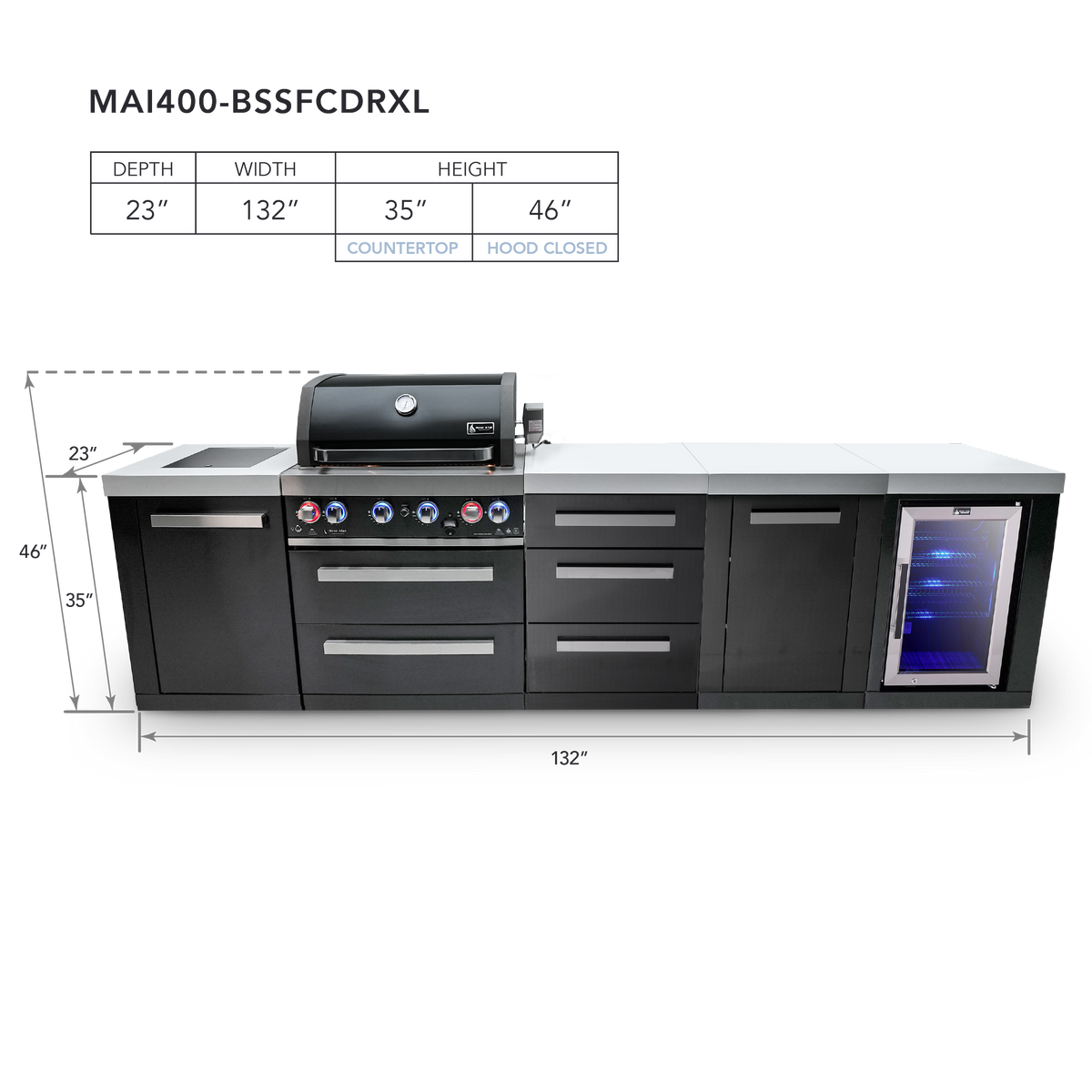 Mont Alpi MAi400-BSSFCDRXL dimensions