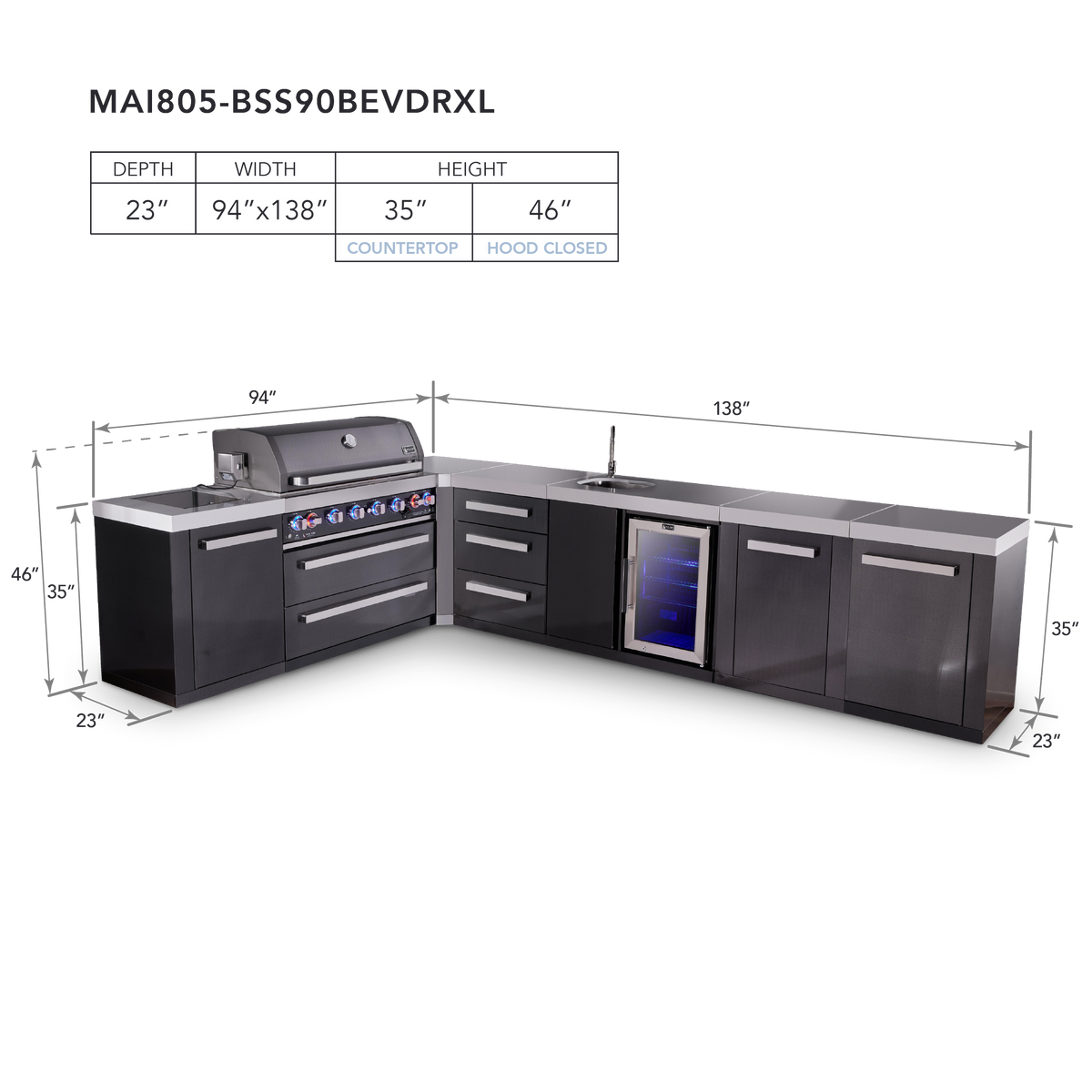 Mont Alpi MAi805-BSS90BEVDRXL dimensions