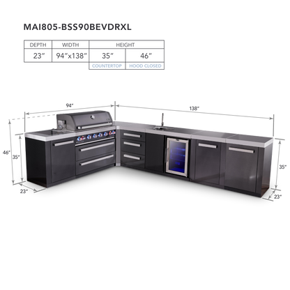 Mont Alpi MAi805-BSS90BEVDRXL dimensions