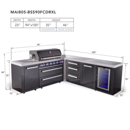 Mont Alpi MAi805-BSS90FCDRXL dimensions