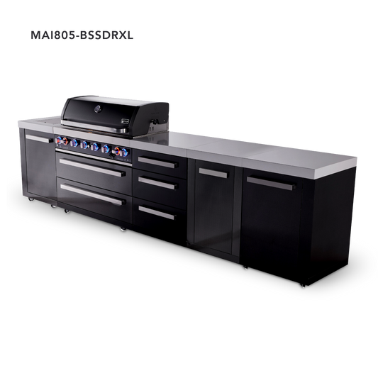 Mont Alpi Black Series Outdoor Grill – Straight + Drawer + Extra Storage Cabinets · Standard
