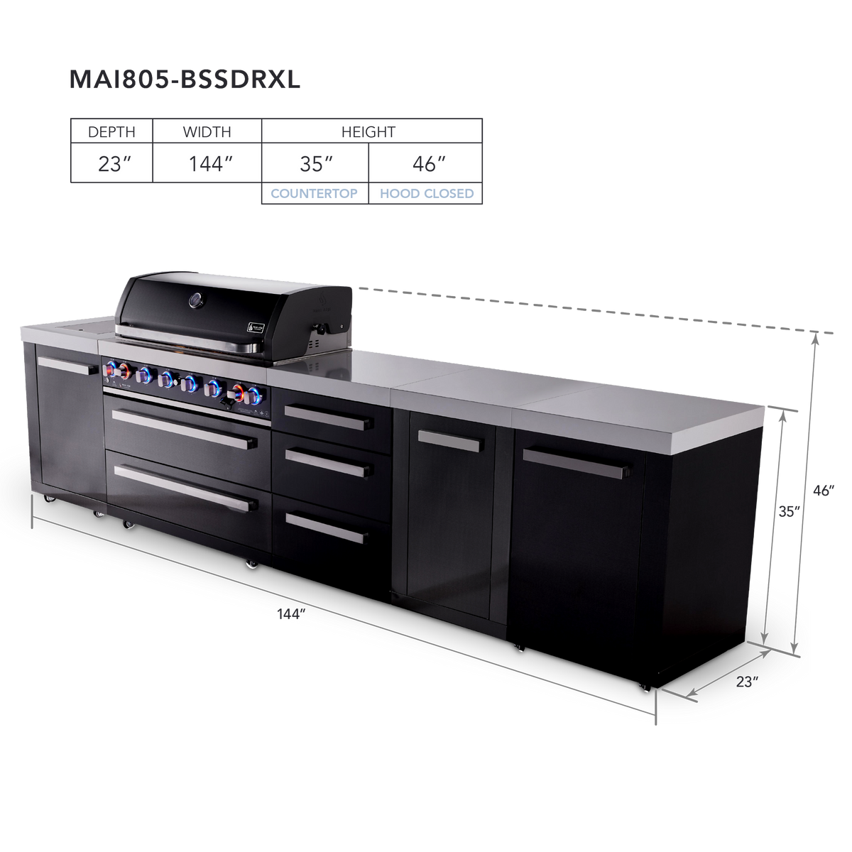 Mont Alpi MAi805-BSSDRXL dimensions