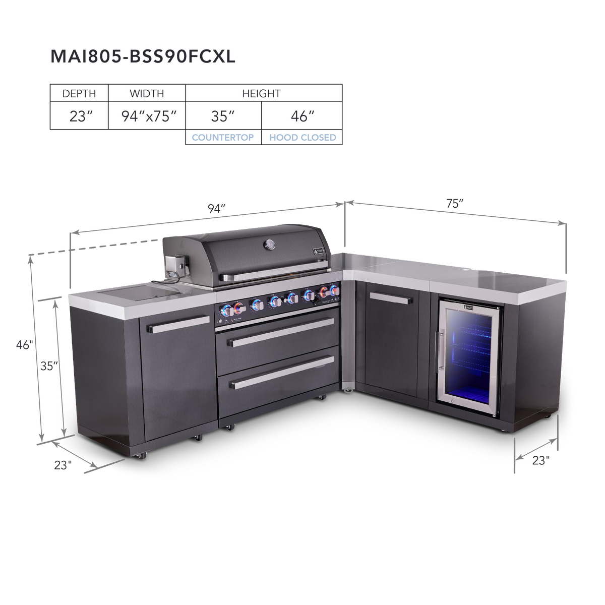 Mont Alpi MAi805-BSS90FCXL dimensions
