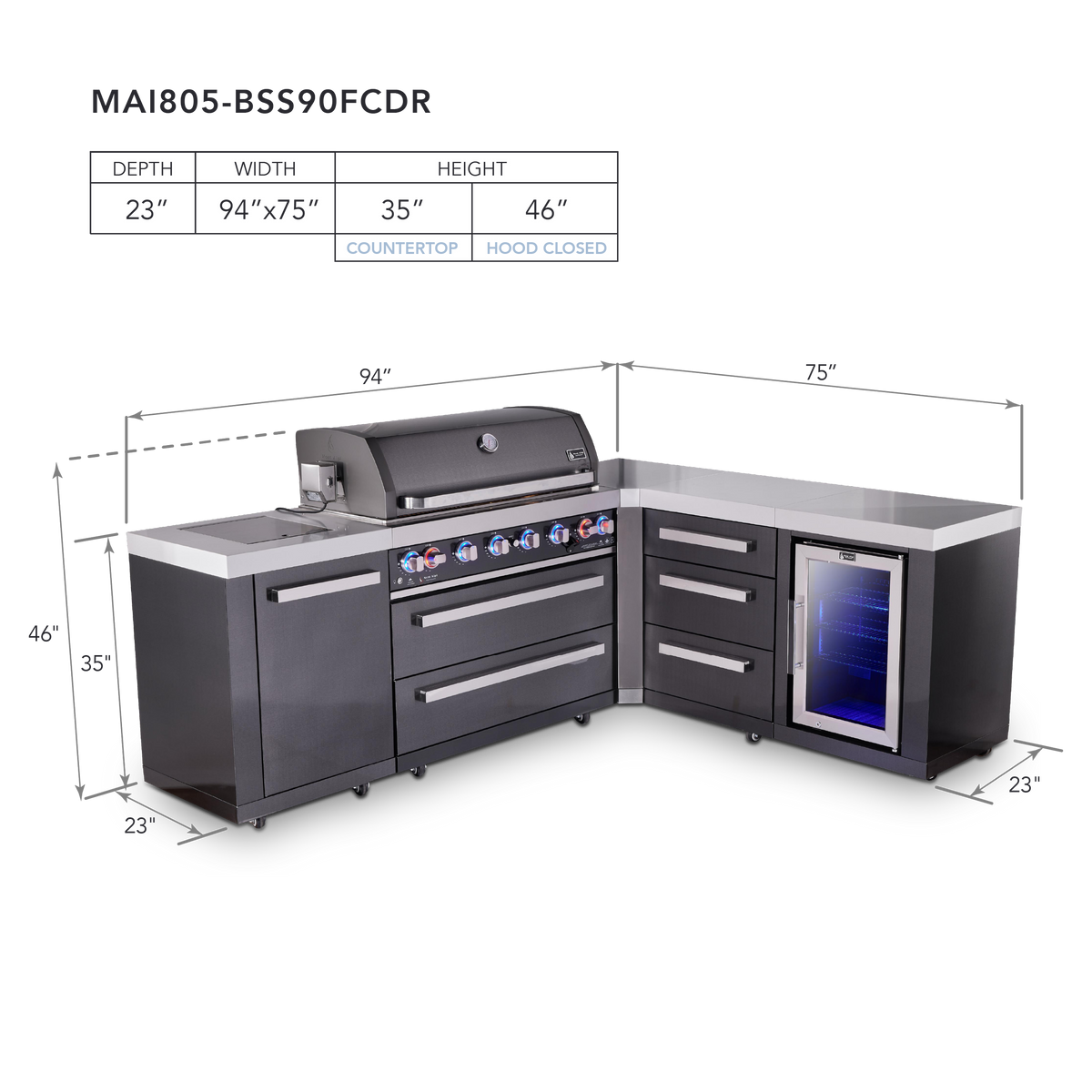 Mont Alpi MAi805-BSS90FCDR dimensions