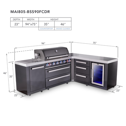 Mont Alpi MAi805-BSS90FCDR dimensions
