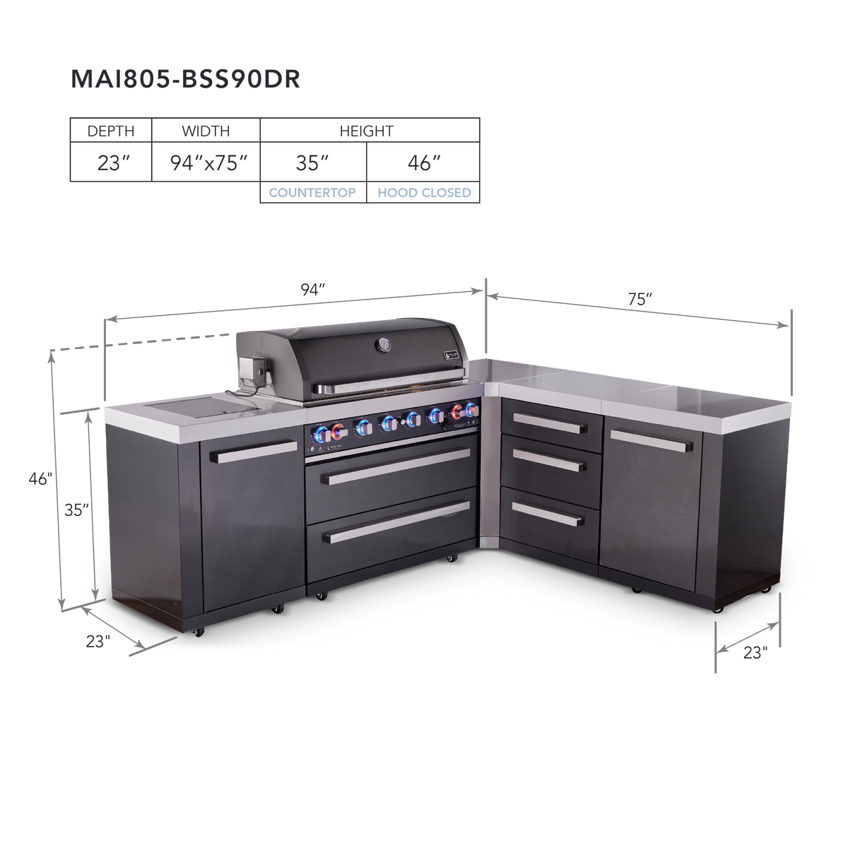 Mont Alpi MAi805-BSS90DR dimensions