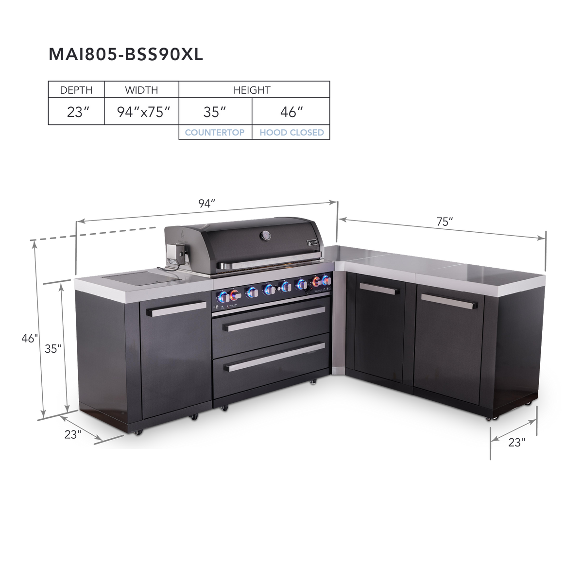 Mont Alpi MAi805-BSS90XL dimensions