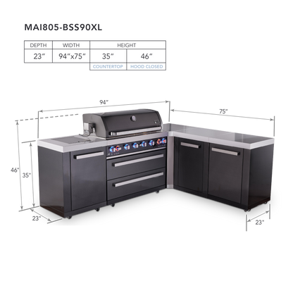 Mont Alpi MAi805-BSS90XL dimensions