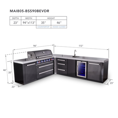 Mont Alpi MAi805-BSS90BEVDR dimensions