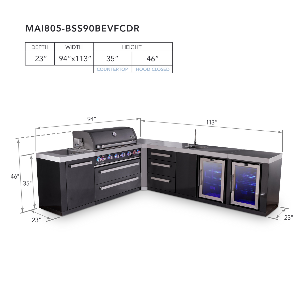 Mont Alpi MAi805-BSS90BEVFCDR dimensions