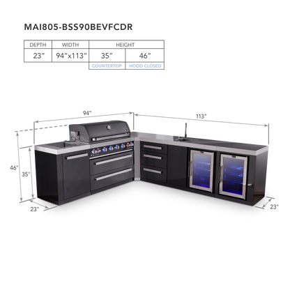 Mont Alpi MAi805-BSS90BEVFCDR dimensions