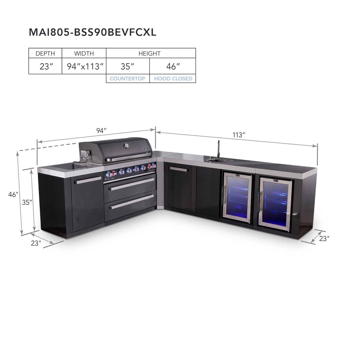 Mont Alpi MAi805-BSS90BEVFCXL dimensions