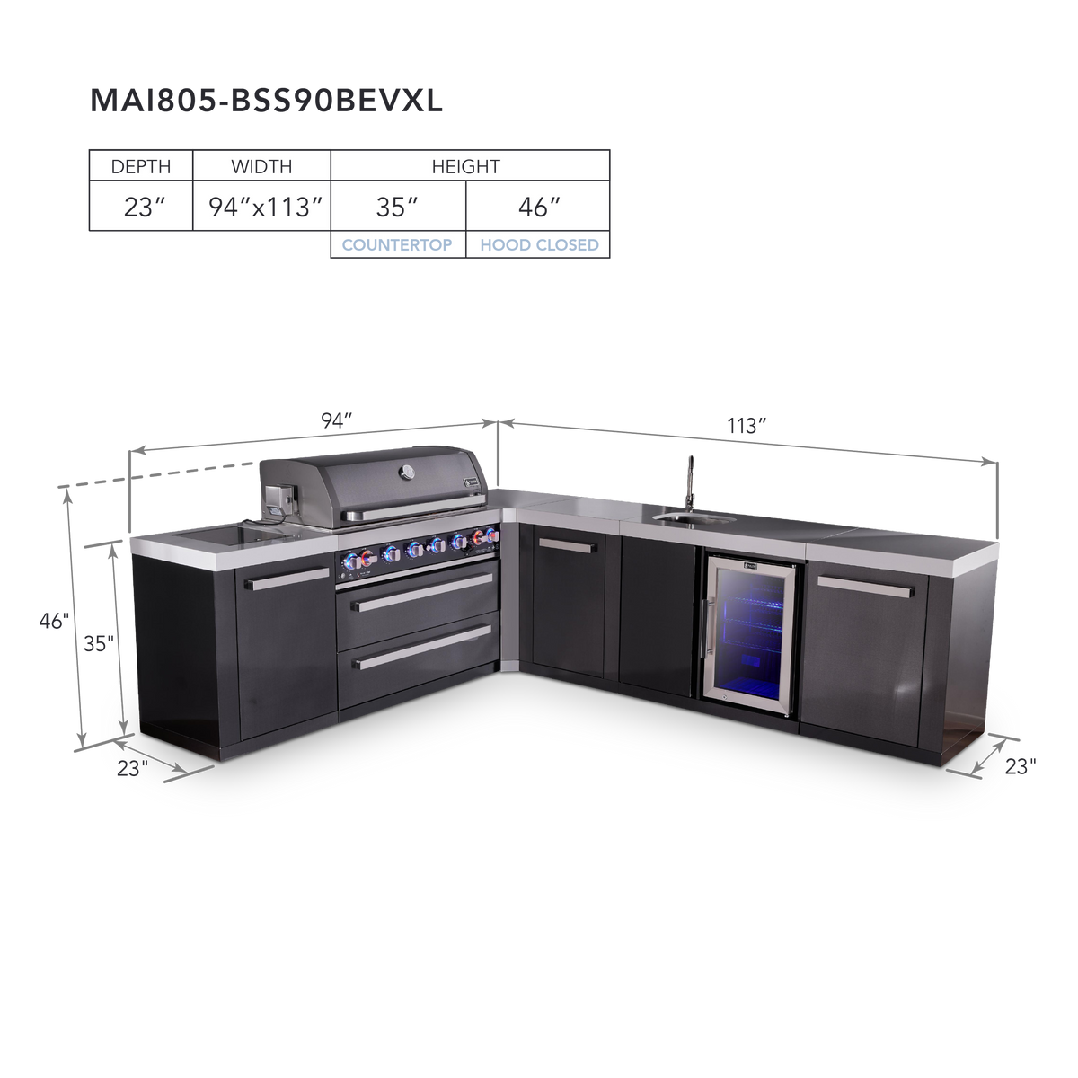 Mont Alpi MAi805-BSS90BEVXL dimensions