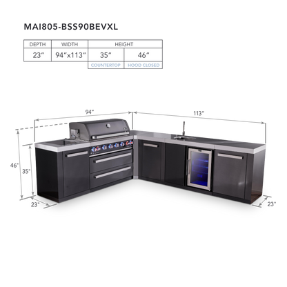 Mont Alpi MAi805-BSS90BEVXL dimensions