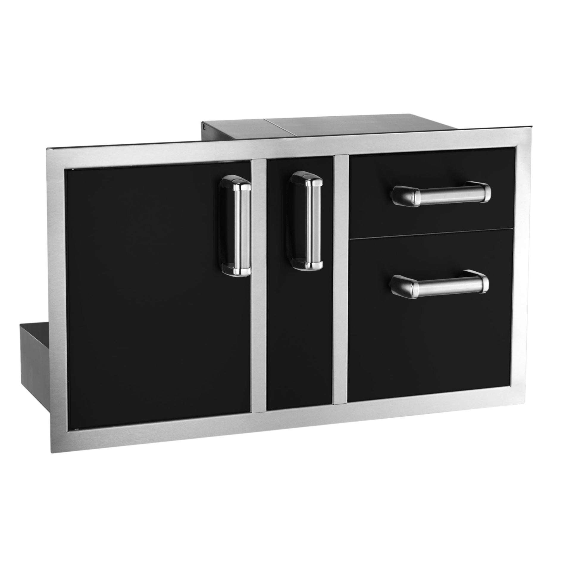 Echelon Black Door/Drawer Combo w/ Platter Storage