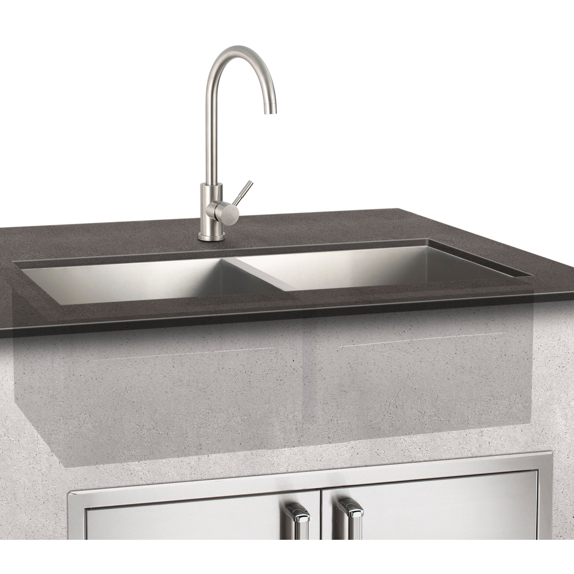 Double Sink and Mixer Faucet