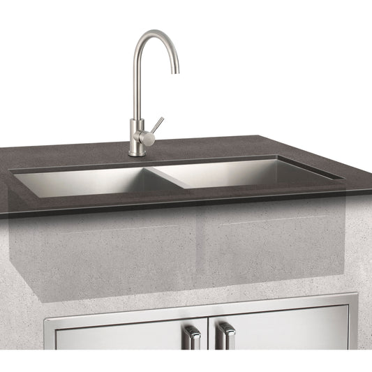 Double Sink and Mixer Faucet