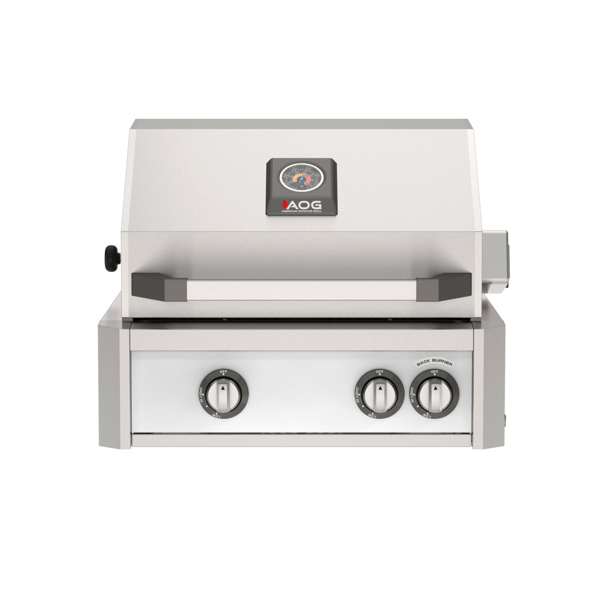 AOG 24" L-Series Built-In Gas Grill with optional White accent color panel (sold separately)