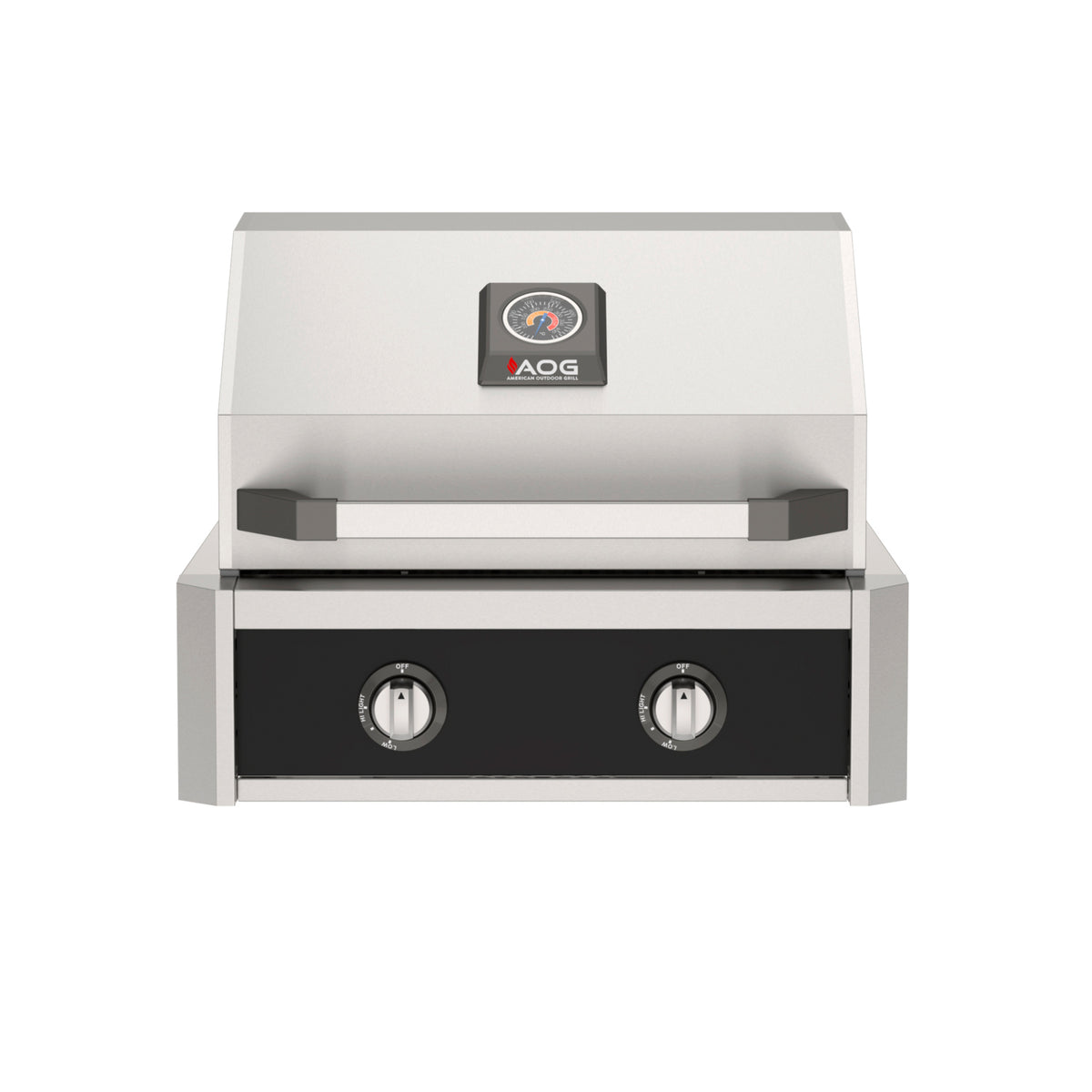 AOG 24" T-Series Built-In Gas Grill with optional Black accent color panel (sold separately)