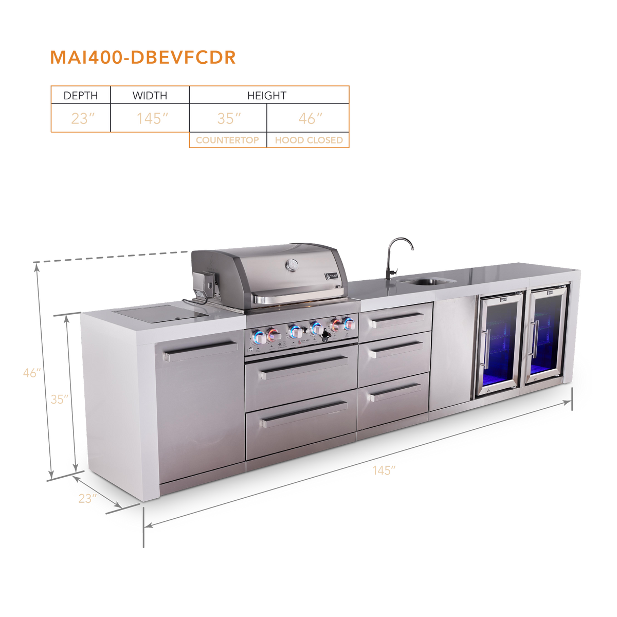 Mont Alpi MAi400-DBEVFCDR dimensions