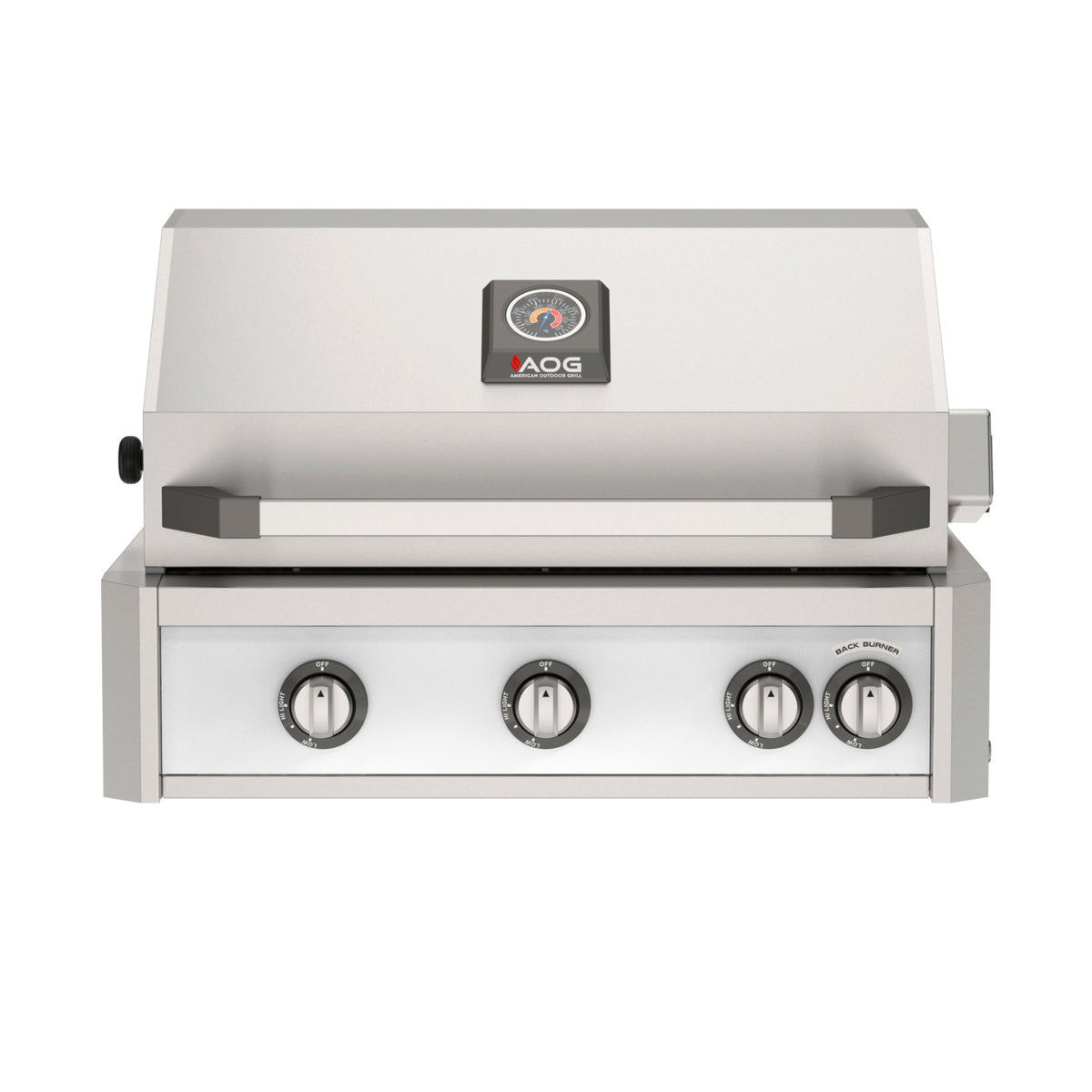 AOG 30" L-Series Built-In Gas Grill with optional White accent color panel (sold separately)