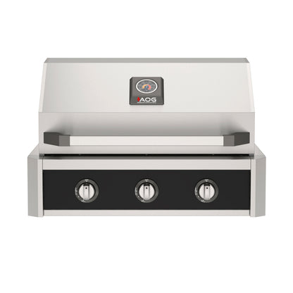 AOG 30" T-Series Built-In Gas Grill with optional Black accent color panel (sold separately)