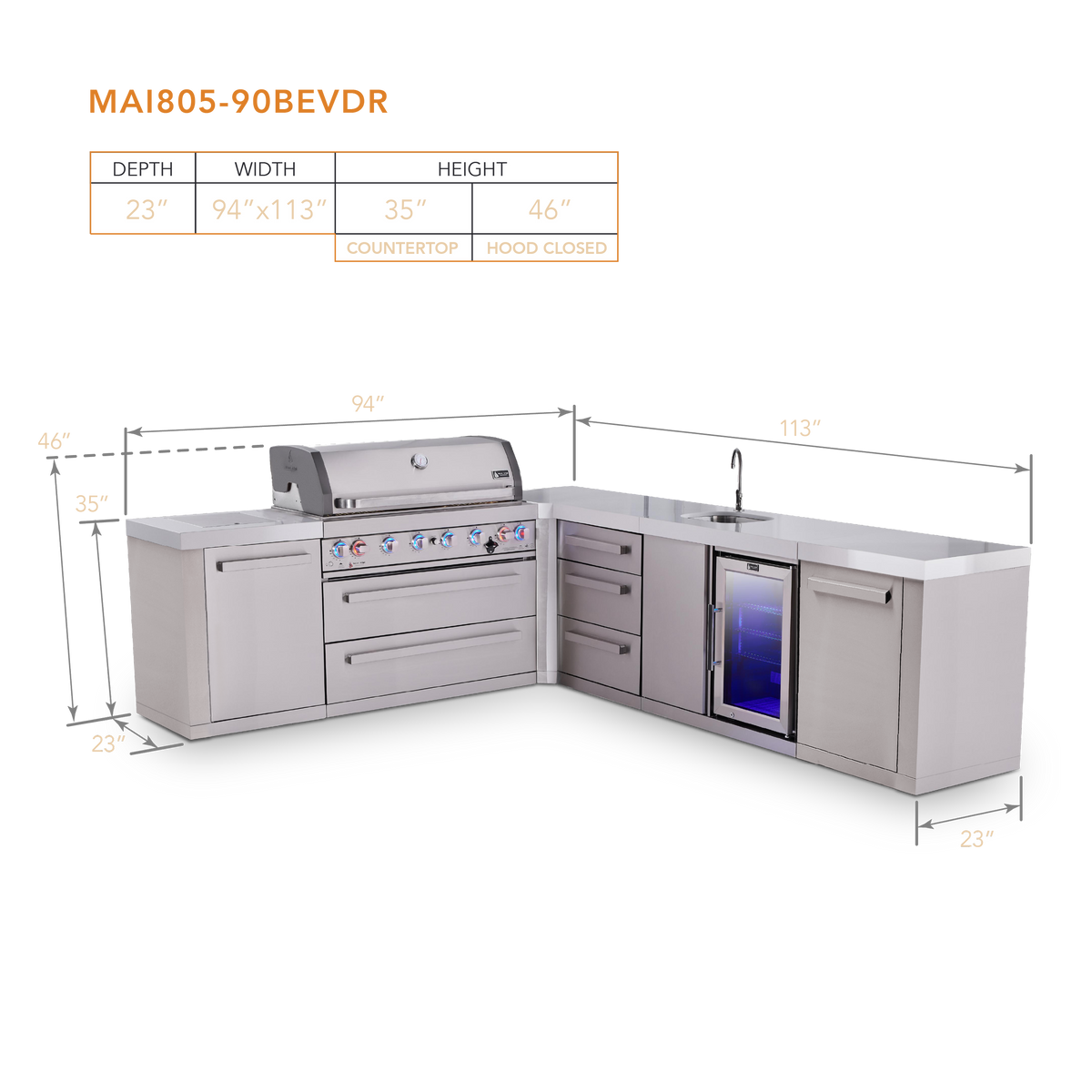 Mont Alpi MAi805-90BEVDR dimensions