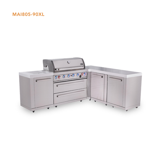Mont Alpi Original Series L-Shaped Outdoor Grill – L (90° Corner) + Extra Storage Cabinet · Standard