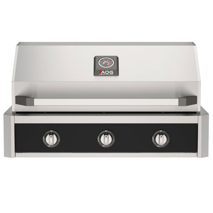 AOG 36" T-Series Built-In Gas Grill with optional Black accent color panel (sold separately)